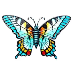 Clearance Butterfly Vægskilt Have Ornament 18,5x0,3x12cm - Blå Havedekorationer