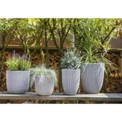 Sale Capi Elegant vas Groove 34x46 cm elfenben 445498 Krukker & Plantebeholdere