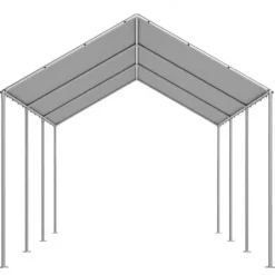 Telte & Lysthuse^Carport erstatningsoverdækning 6x3,43x2,87 m grå, vandtæt, PE-materiale