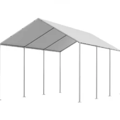 Telte & Lysthuse^Carport erstatningsoverdækning 6x3,43x2,87 m grå, vandtæt, PE-materiale