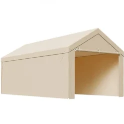 Skure, Garager & Carports^Carport erstatningsoverdækning 6,09x3,05x2,87 m beige, vandtæt, PE-materiale