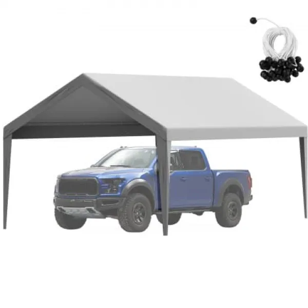 Carport udskiftningsoverdækning, 610x364x95 cm, grå, vandtæt Telte & Lysthuse