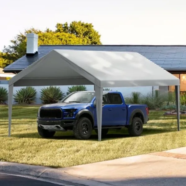 Carport udskiftningsoverdækning, 610x364x95 cm, grå, vandtæt Telte & Lysthuse