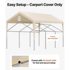 Outlet Carport udskiftningspresenning 3,6x6 m beige, vandtæt, kraftig Skure, Garager & Carports