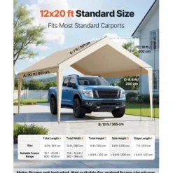 Outlet Carport udskiftningspresenning 3,6x6 m beige, vandtæt, kraftig Skure, Garager & Carports