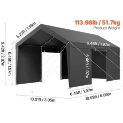 Skure, Garager & Carports^Carport, UV-bestandig, Vandtæt,10x20ft