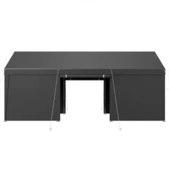 Skure, Garager & Carports^Carport, 305x609x287 cm, Grå, Kraftig udendørs ly