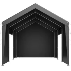 Skure, Garager & Carports^Carport, 305x609x287 cm, Grå, Kraftig udendørs ly