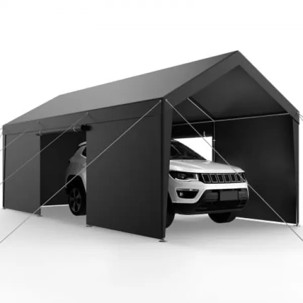 Skure, Garager & Carports^Carport, 365x609x302 cm, Grå, Stålramme
