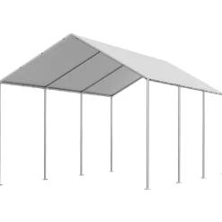 Skure, Garager & Carports^Carport-udskiftningspresenning - Garagepresenning - 3 x 6 m - UV-resistent - Vandtæt - Kraftigt Overtræk - Med Kugleelastikker - Uden Ramme - Grå