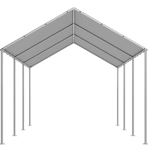 Skure, Garager & Carports^Carport-udskiftningspresenning - Garagepresenning - 3 x 6 m - UV-resistent - Vandtæt - Kraftigt Overtræk - Med Kugleelastikker - Uden Ramme - Grå