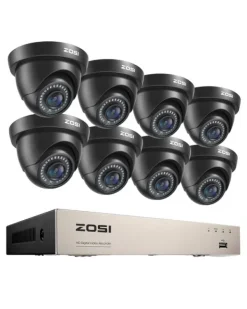 Clearance CCTV Sikkerhedskamera System, 8 Kanal HD 1080P, Vandtæt IR Filter, Sort Kamera, Ingen Sikkerhedsmonitorer & Videokameraer