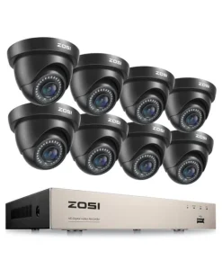 Clearance CCTV Sikkerhedskamera System, 8 Kanal HD 1080P, Vandtæt IR Filter, Sort Kamera, Ingen Sikkerhedsmonitorer & Videokameraer