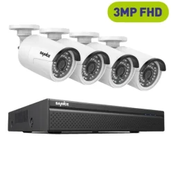 Sikkerhedsmonitorer & Videokameraer^CCTV Sikkerhedssystem, 3MP Opløsning, Nem PoE Opsætning,4stk 0TB