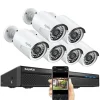 Discount CCTV Sikkerhedssystem, 5MP NVR Kit, Udendørs Vandtæt IP Kamera, 2T, 6stk kameraer Sikkerhedsmonitorer & Videokameraer
