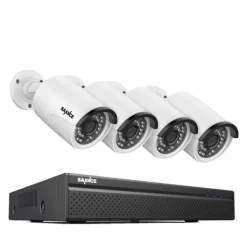 Discount CCTV Sikkerhedssystem, 5MP/3MP Opløsning, IP66 Vandtæt, 4PCS 5MP, 4T Sikkerhedsmonitorer & Videokameraer