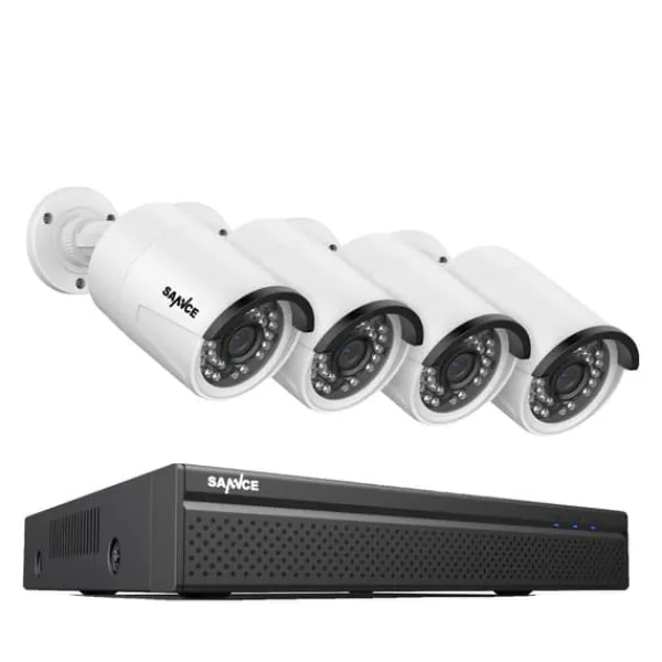 Discount CCTV Sikkerhedssystem, 5MP/3MP Opløsning, IP66 Vandtæt, 4PCS 5MP, 4T Sikkerhedsmonitorer & Videokameraer