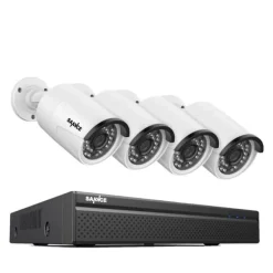 Sikkerhedsmonitorer & Videokameraer^CCTV Sikkerhedssystem, 5MP/3MP Opløsning, IP66 Vandtæt, 4PCS 3MP, 4T