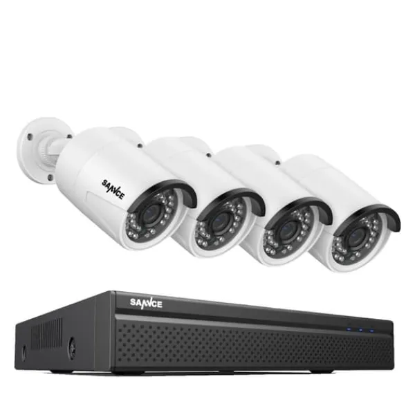 Online CCTV Sikkerhedssystem, 5MP/3MP Opløsning, IP66 Vandtæt, 4PCS 3MP, Ingen Sikkerhedsmonitorer & Videokameraer