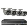 Sikkerhedsmonitorer & Videokameraer^CCTV Videoovervågning, To-vejs lyd, Smart AI Ansigtsgenkendelse, 2T, 8CH 4 stk 5MP kamera