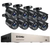 Sale CCTV Videoovervågningssystem, 1080P opløsning, vandtæt nattevision, , None, With 8 Black Cameras Sikkerhedsmonitorer & Videokameraer