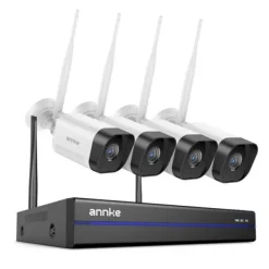 CCTV-system, 8MP opløsning, 16-kanals understøttelse,16CH NVR 4 stk kamera, 2T Sikkerhedsmonitorer & Videokameraer