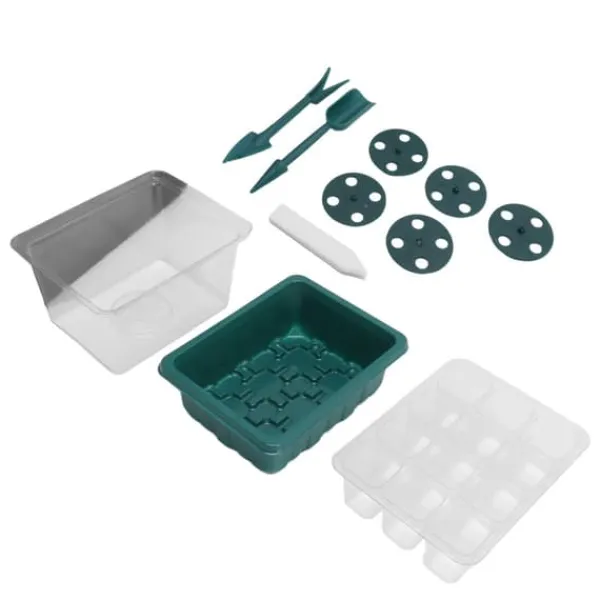 Discount 12-cellers frøstartbakke med justerbar fugtighedskuppelbase til frødyrkning Kit Til Plante- & Urtedyrkning