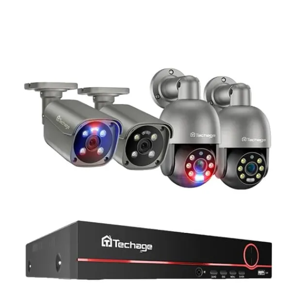 Sikkerhedsmonitorer & Videokameraer^8CH CCTV-system, 4K opløsning, H.265 kompression,8ch 4 kameraer