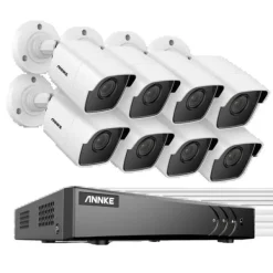 Sikkerhedsmonitorer & Videokameraer^8CH DVR CCTV Sikkerhedssystem, 5MP Ultra HD Opløsning, Infrarød Nattesyn,5MP CMOS Kamera-a, Ingen