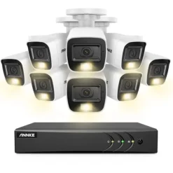 Sikkerhedsmonitorer & Videokameraer^8CH DVR CCTV Sikkerhedssystem, 5MP Ultra HD Opløsning, Infrarød Nattesyn,4T, 3K CMOS Kamera-a