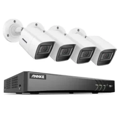 Outlet 8CH DVR Sikkerhedssystem, 4K Ultra HD Opløsning, Smart Bevægelsesdetektion,8CH DVR 4 stk. kamera, Ingen Sikkerhedsmonitorer & Videokameraer