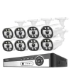 Sikkerhedsmonitorer & Videokameraer^8CH NVR Sikkerhedskamera System, 4K Opløsning, AI Menneske Detektion,Ingen, 8CH NVR 8PCS KAMERA 5MP