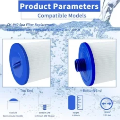Pool- & Spatilbehør^CH-940 Spa Filter Udskiftning, Multi-Model Kompatibel, til boblebad/spa, 1 1/2-tommer SAE gevind, 2-pak