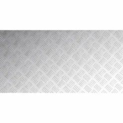 Hot Checker plader 2 stk. Aluminium, Skridsikker og Vandafvisende | Størrelse: 100x50 cm | Farve: Sølv Pejse