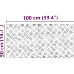 Hot Checker plader 2 stk. Aluminium, Skridsikker og Vandafvisende | Størrelse: 100x50 cm | Farve: Sølv Pejse
