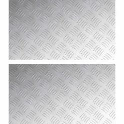 Discount Checker plader 2 stk. i aluminium - Skridsikre og vandafvisende | Størrelse: 70x40 cm | Farve: Sølv Pejse