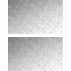Pejse^Checker plader i aluminium - Skridsikre trappetrin | Størrelse: 80x50 cm | Farve: Sølv