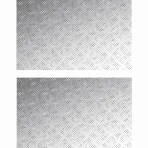 Pejse^Checker plader i aluminium - Skridsikre trappetrin | Størrelse: 80x50 cm | Farve: Sølv