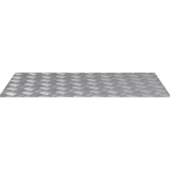 Pejse^Checker plader i aluminium - Skridsikre trappetrin | Størrelse: 80x50 cm | Farve: Sølv