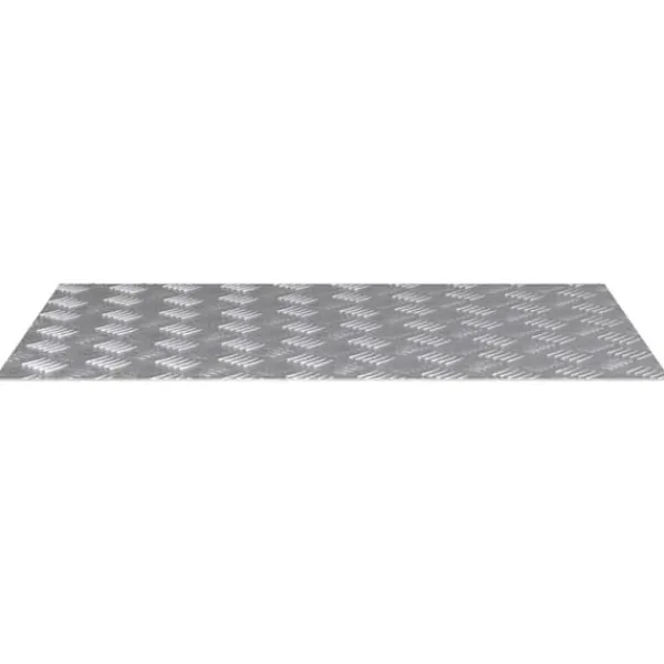 Pejse^Checker plader i aluminium - Skridsikre trappetrin | Størrelse: 80x50 cm | Farve: Sølv