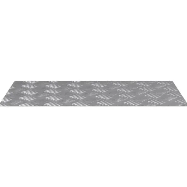 Pejse^Checker plader i aluminium - Skridsikre trappetrin | Størrelse: 70x40 cm | Farve: Sølv