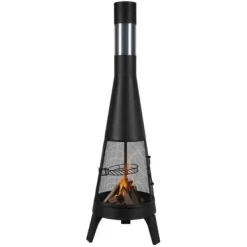 Clearance Chiminea, 50,8x149,5 cm, Sort, Udendørs brændefyret pejs Pejse
