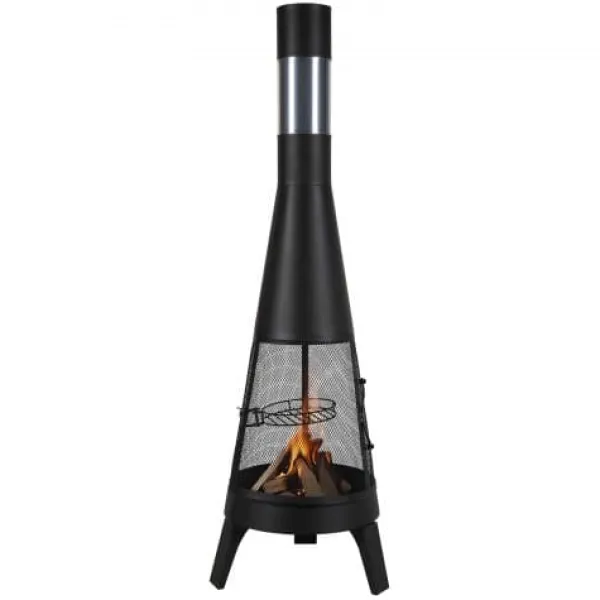 Clearance Chiminea, 50,8x149,5 cm, Sort, Udendørs brændefyret pejs Pejse