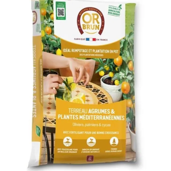 Discount Citrus- och medelhavsväxter Jord - BRUNT GULD - OBRTAGR6U - 6L - Olivträd Palmer och cycas Jord & Sand