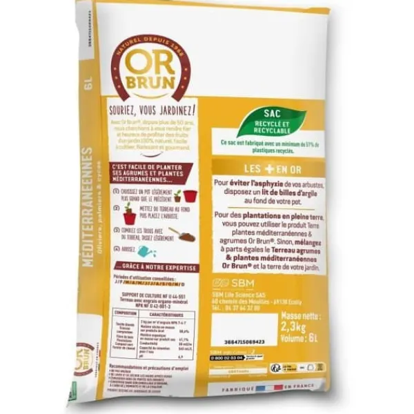 Discount Citrus- och medelhavsväxter Jord - BRUNT GULD - OBRTAGR6U - 6L - Olivträd Palmer och cycas Jord & Sand