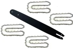 Havemaskiner^45cm / 1,3 mm / 3/8" / 62 TG Sværd + 4X kæde for Scheppach CSH 46 motorsav