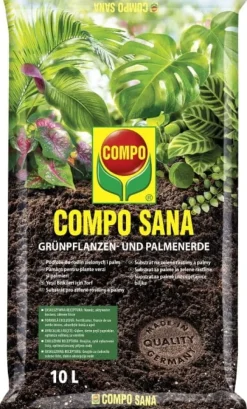 Jord & Sand^Compo Sana Substrat til grønne planter og palmer 10L Tørv, perlit, agrosil, kalk Compo Sana