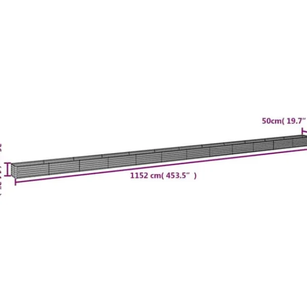 Plantningsbænke^Cortenstål højbed 1152x50x36 cm - Holdbart og dekorativt | Farve: Brun | Størrelse: 1152x50x36 cm