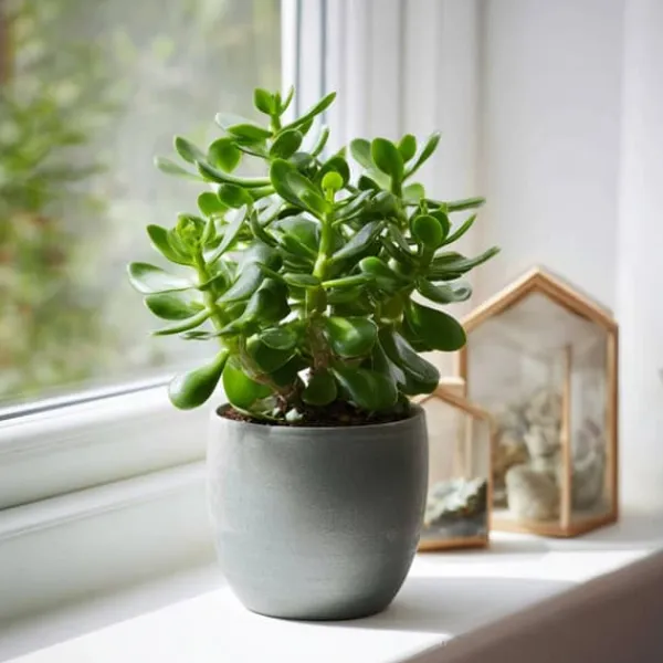 Krukkeplanter Indendørs^Crassula sukkulent plante - Crassula ovata - Højde 15-25cm - ø12cm