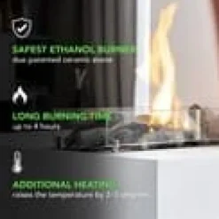 Pejse^Cuneo bio-ethanol bordovn - Indendørs og udendørs - Betonlook - 2KW varme